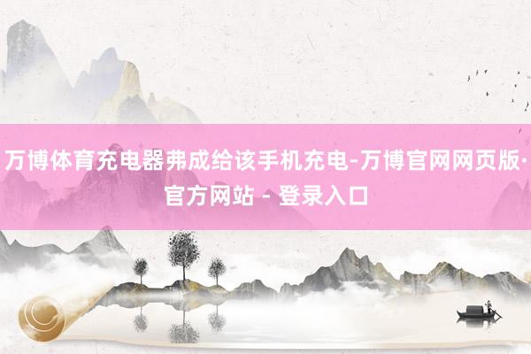 万博体育充电器弗成给该手机充电-万博官网网页版·官方网站 - 登录入口