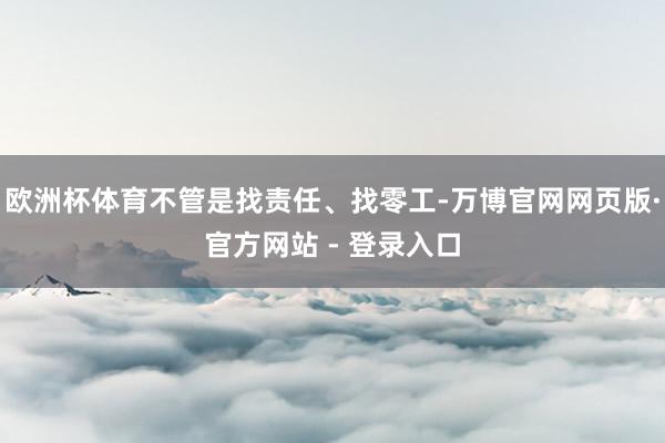 欧洲杯体育不管是找责任、找零工-万博官网网页版·官方网站 - 登录入口