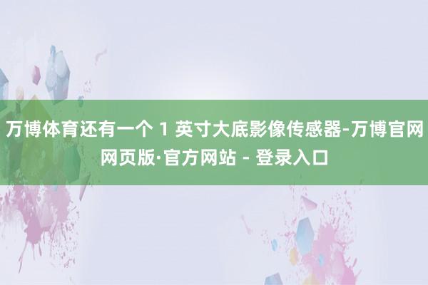 万博体育还有一个 1 英寸大底影像传感器-万博官网网页版·官方网站 - 登录入口